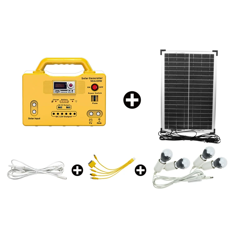 Factory direct sale 10W 20W 30W  50W Small-scale solar power generation system Portable solar generator solar light system