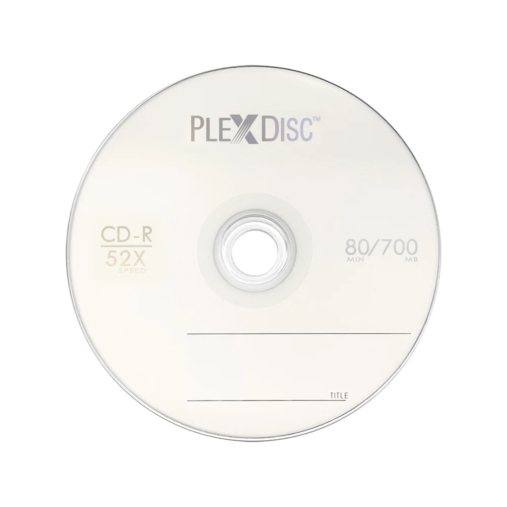 PlexDisc CD-R 700MB 52X Logo Top Recordable Media - 50pk Cake Box, 50 Discs