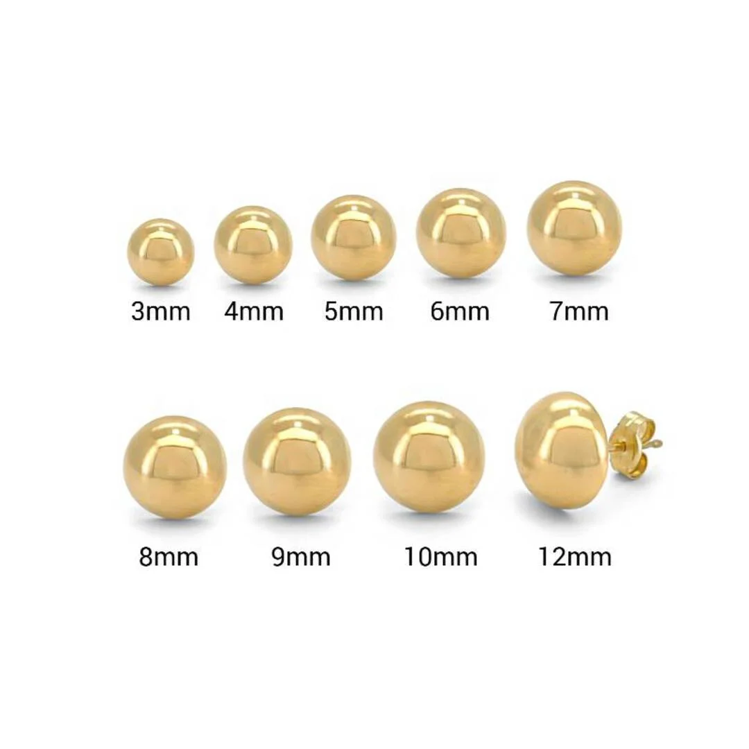 14K Classic Real Gold Dome Butterfly Earrings for Women  Ecofriendly Everyday Wear Special Occasions  Spanish Craftsmanship
