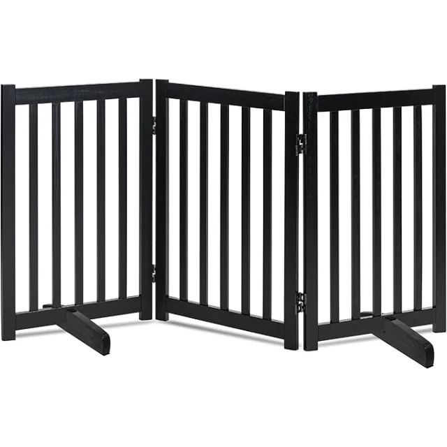 Classic Wood Dog Gate Freestanding Indoor Barrier for Safe Access Control