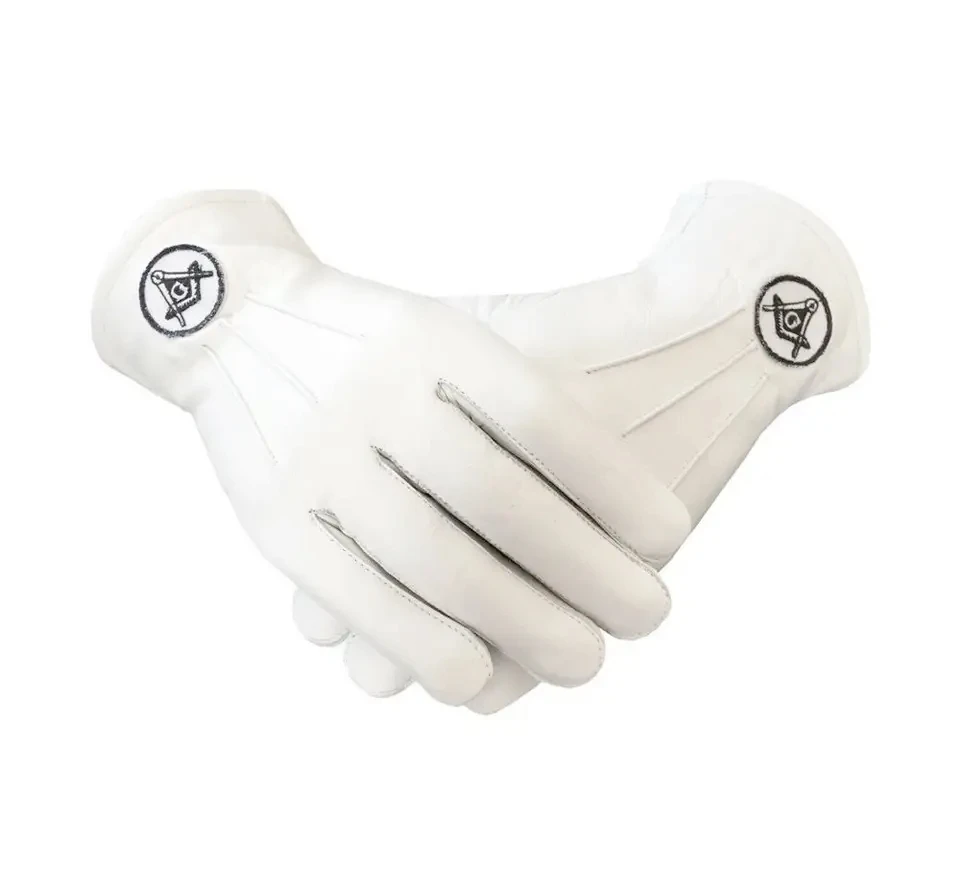 OEM White professional Masonic gloves 100% Cotton White Masonic White breathable gloves quick dry sustainable masonic gloves