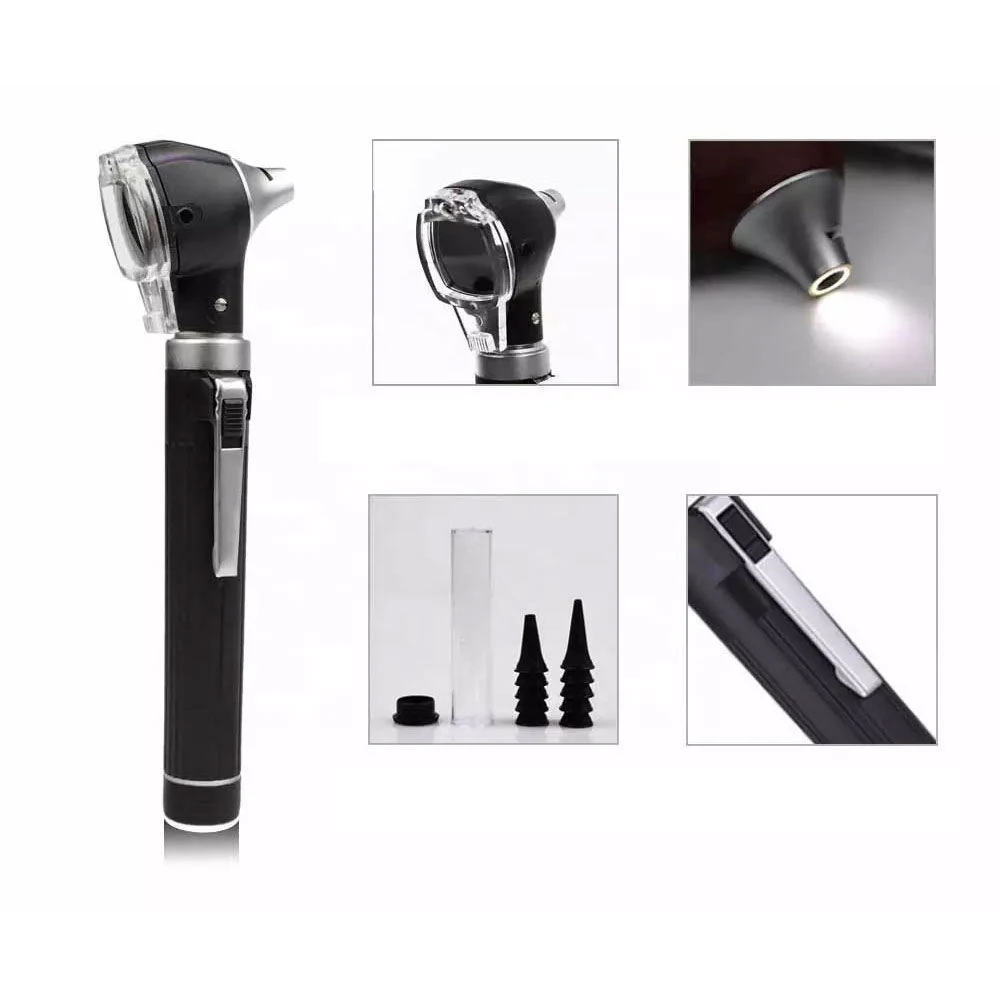 Mini Manual Fiber Optic Otoscope for Medical Diagnostic Visual Acuity Examination Apparatus with Plastic and Metal Material