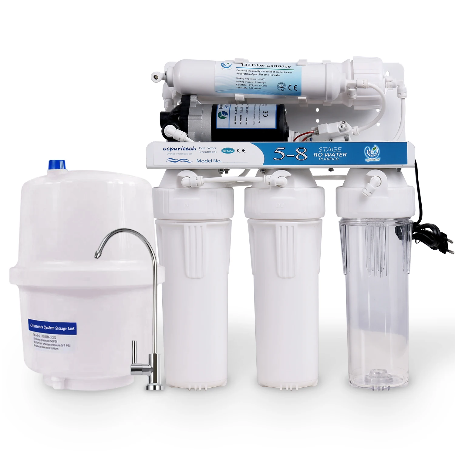 Water purifier machine High-Flow Rate 5 Stage UV Water tank System Electric Portable  Filter RO water purifier machine