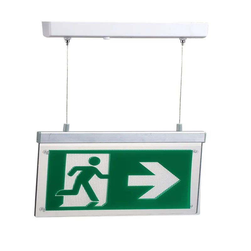 Double Side Escape Indicator Led Emergency Exit Sign Ceiling Or Hanging Installation Emergency Exit Sign With Cheap Price