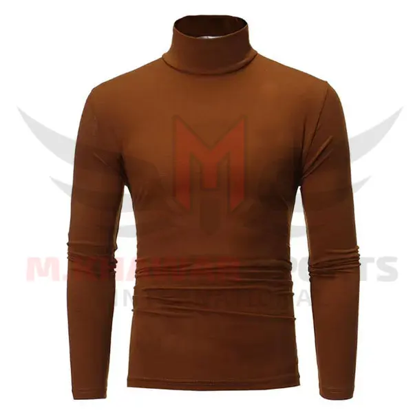 New Men Shirt Spandex Fabric High Neck Long Sleeves t shirt for men 2024 OEM Gym Workout Training Designed T-shirt Quick Dry