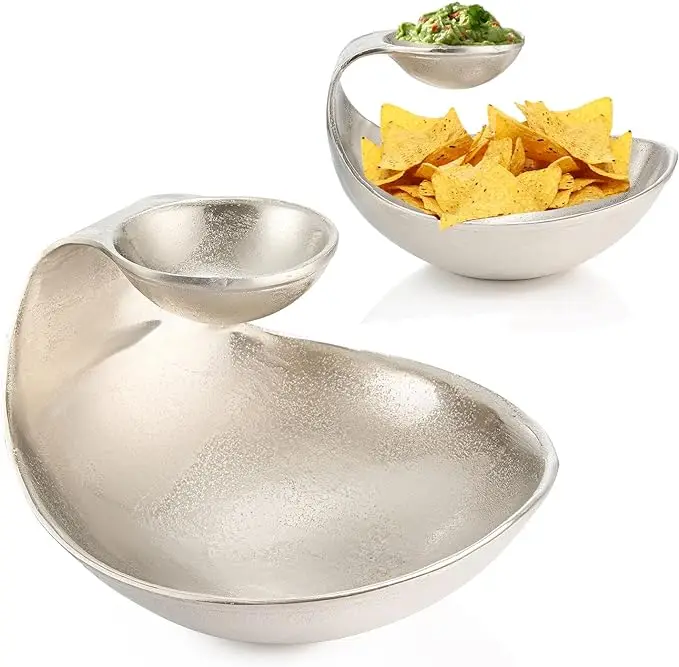 Unique Design Dry Fruits Serving Bowl Solid Metal Trays For Festive Party Restaurant And Hotel Chip And Dip Bowls Cheap Price