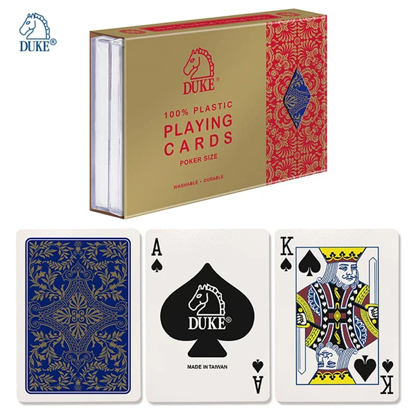 Waterproof Poker Playing Card Set Double Deck Plastic Wholesale Sports Cards Plastic Duke Cards & Games Taiwan 