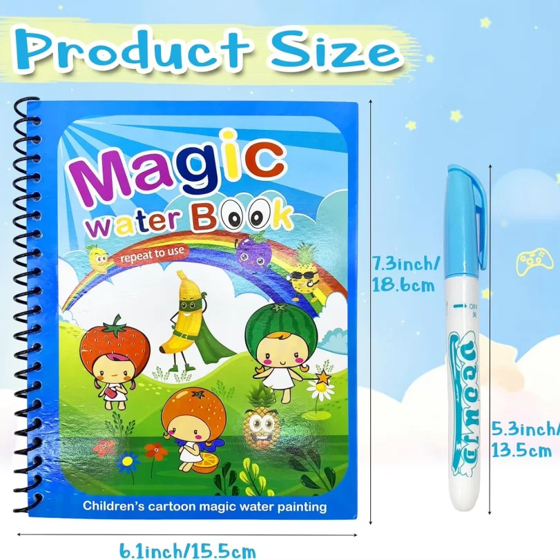 Free Sample Cartoon Animal Kids Coloring Magic Water Book Reusable Water Colouring Book Magic Water Magic Book for Kids