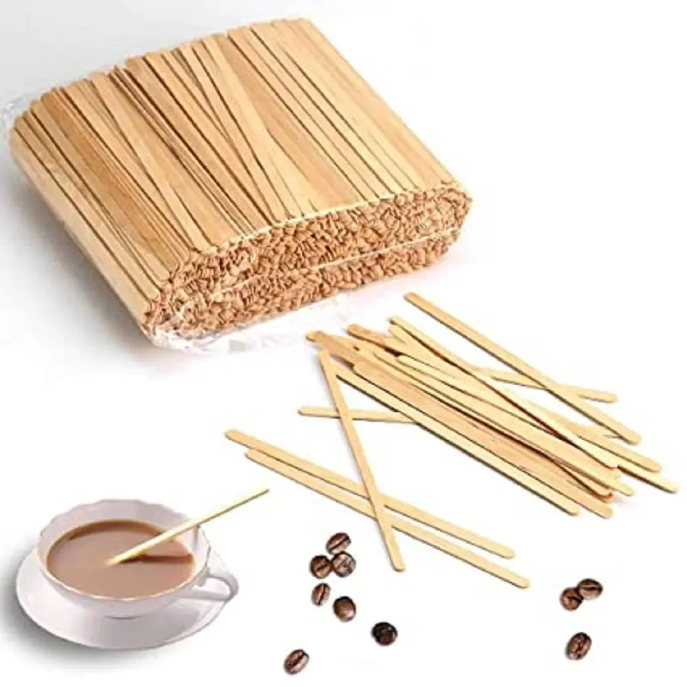 Disposable Wooden Stirrer Cocktail Drink Stirrers Beverage Coffee Stir Sticks Round End Wooden Stir Sticks for Coffee