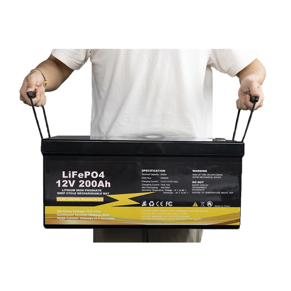 Rechargeable Li-Ion Storage Prismatic 12V 24V 48V 100Ah 200Ah 300Ah LiFePO4 Lithium Ion Battery 12V