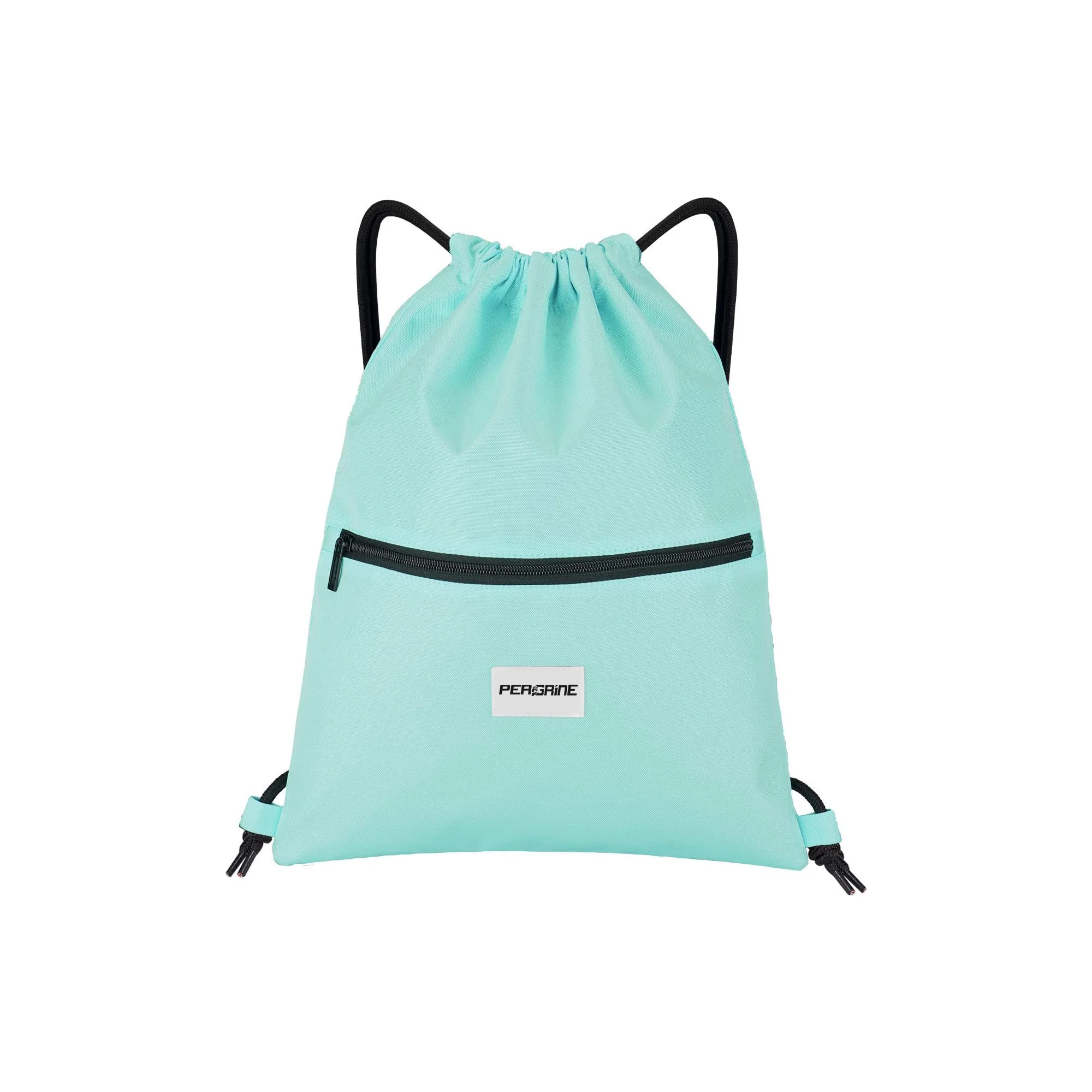 High Quality Drawstring Backpack Sports Gym Bag for Women Men Children Large Size with Zipper and Water Bottle Mesh Pockets