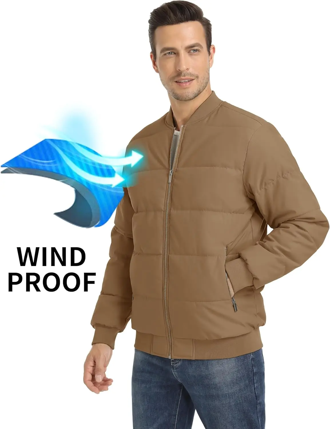 High Quality Custom Logo Casual Winter Puffer Jacket Men Warm Thick Nylon Bomber Outwear Custom Design High Visibility Outdoor