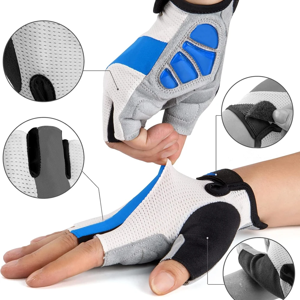 Cycling Bike Half Short Finger Gloves Shockproof Breathable MTB Road Bicycle Gloves Men Women Sports Cycling Equipment