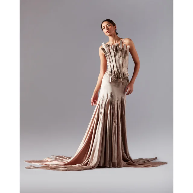 Sexy spaghetti strap Deep V sweetheart neck sleeveless Sling with long trail skirt Sexy two piece sets For Women Dresses