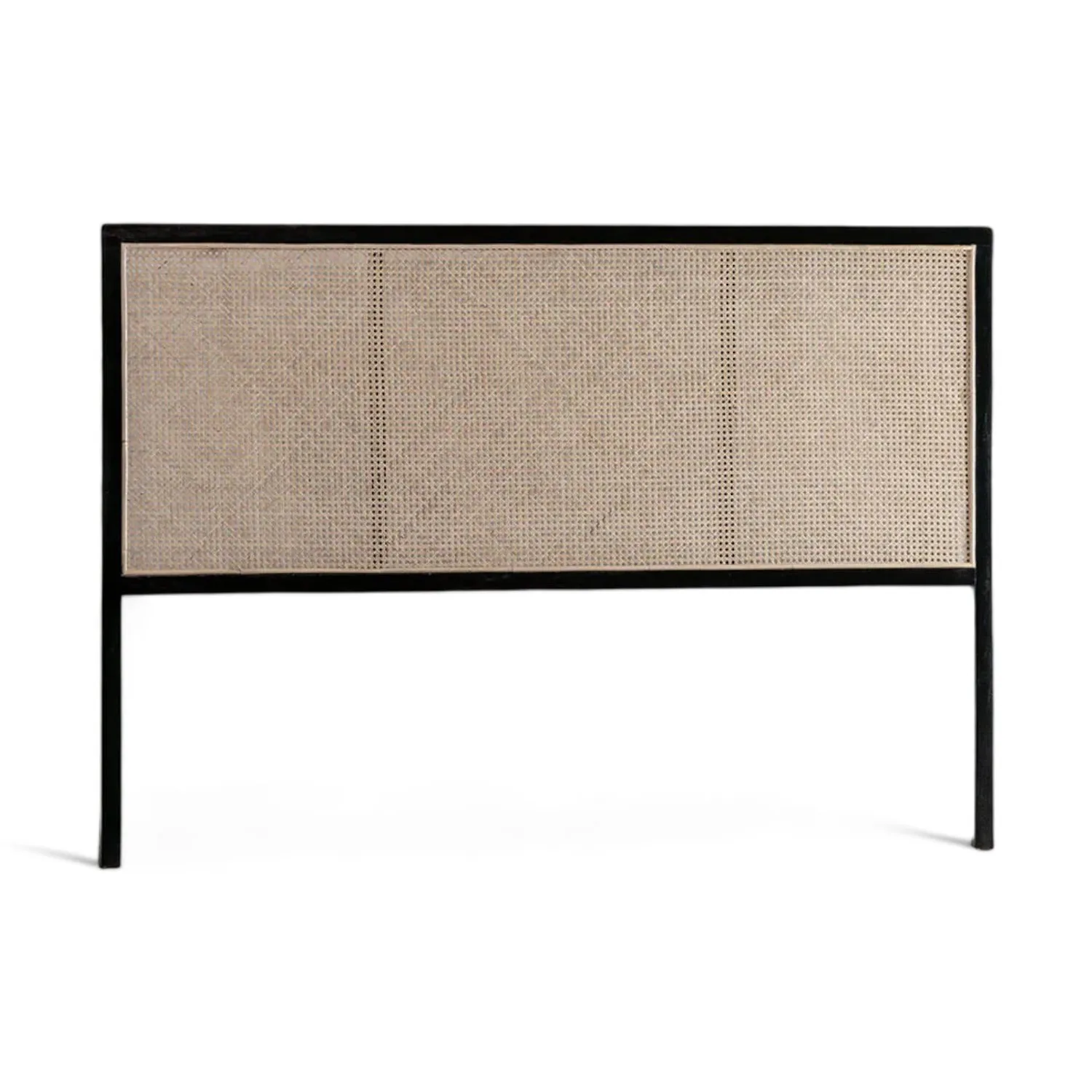 Modern Vintage Home Teak Furniture King Headboard with Rattan for Bedroom Wood Rattan Bed Head for Indoor Home Hotel Villa