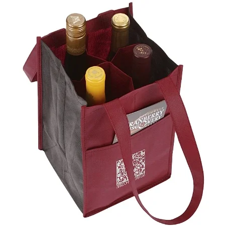 Fashionable Custom High Quality Reusable Single Wine Bottle PP Non-woven Wine Bottle Carry Bag With Handles Vietnam Factory