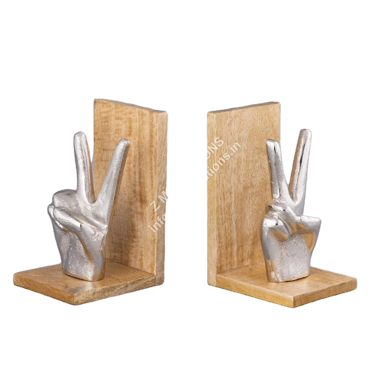 Bookends Centerpieces Modern Design Handmade Wholesale Bookends Customized Size Affordable Luxury Bookends Victory Sign
