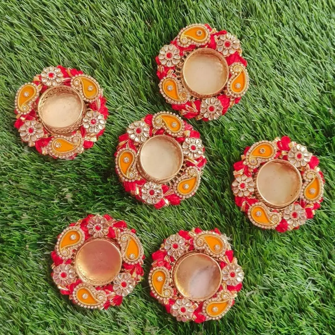 Multi Color Wedding Event Purpose Diwali Diya Gift Festive Diwali Decor Multicolor Tealight Holders for Joyful Celebrations