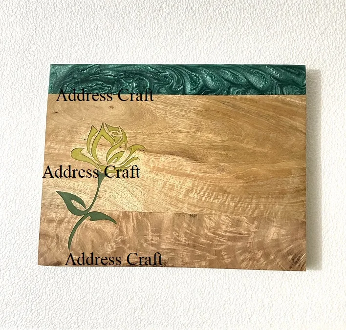 New Arrival Luxury Design Acacia Wood Orange Epoxy Resin Cutting Board Chopping Blocks Serving Board for Charcuterie Platters