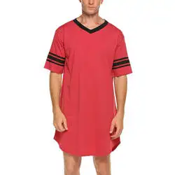 Customize Design Comfortable 180 Cotton Blank Long Night men Sleeping Shirts Breathable Sleep Tee Dresses For Women