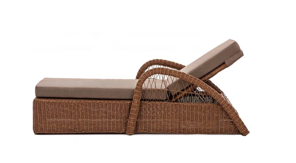 Outdoor Sunbed sun lounger set rattan wicker furniture made in Vietnam for Patio Garden leisure seating factory wholesale