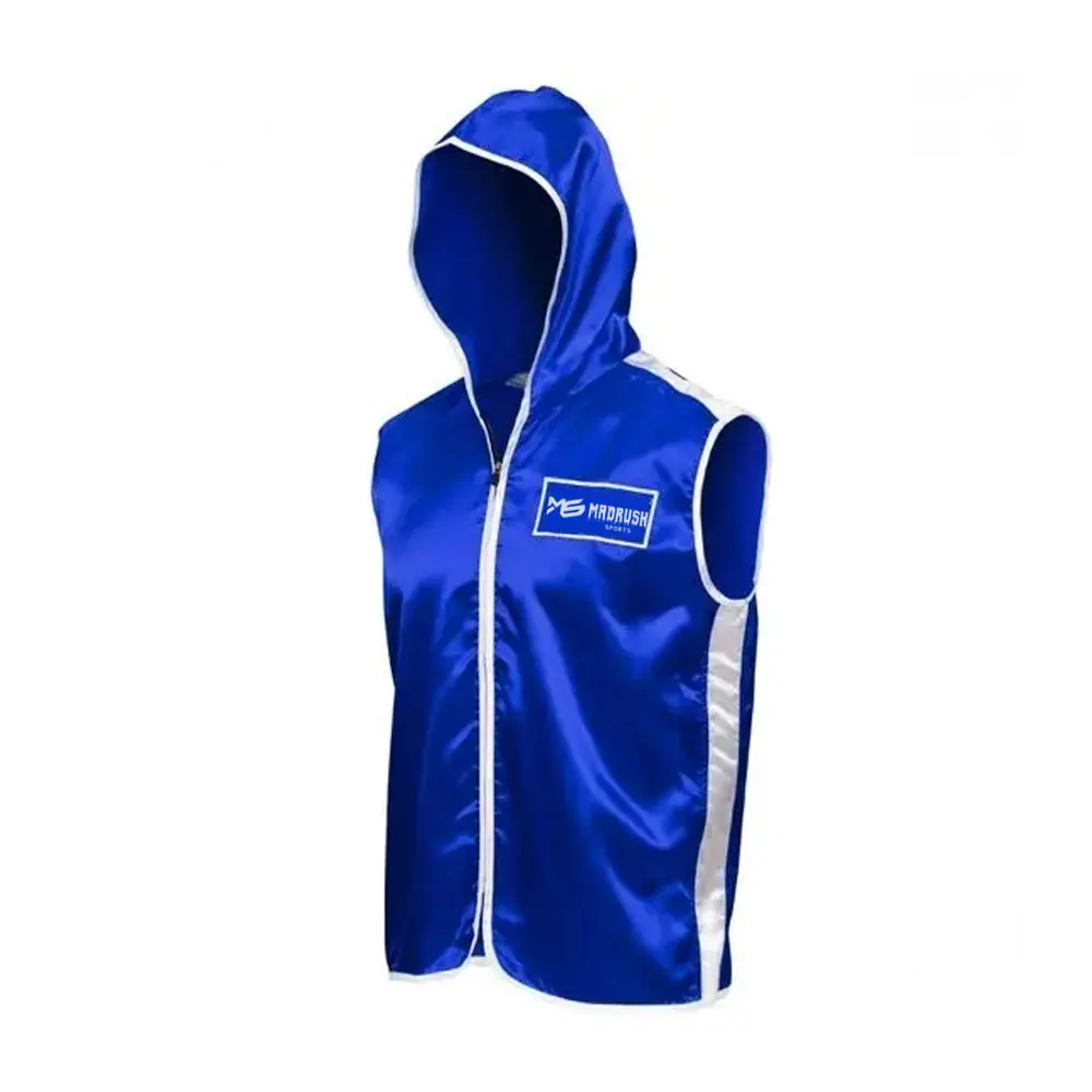 Sleeveless Hood Ring Jacket for Trainers Boxing MMA Muay Thai Kickboxing 2023 Best Boxing Ring Jacket