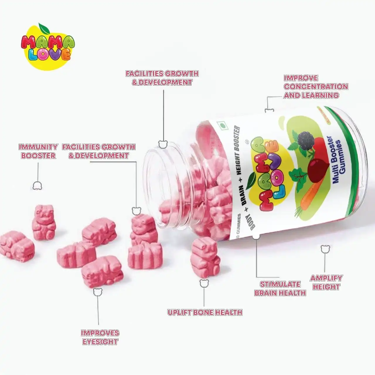 MAMA LOVE GUMMIES FOR KIDS HEALTH CARE PRODUCTS BANANA FLAVOR GUMMY CANDIES