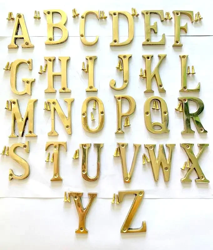 Aluminium & Brass Polished House Door Plate Letter Number Handmade Door Alphabets Available at Affordable Price