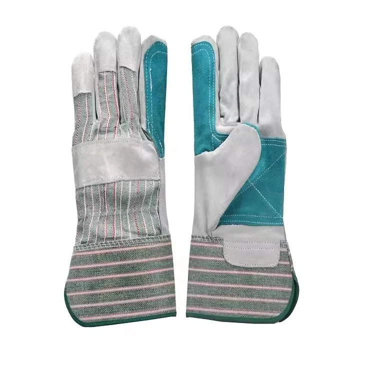 Superior Genuine Cute Leather Gloves Industrial Labor Safety Machinist Hand Protective Welding Work Gloves At Wholesale