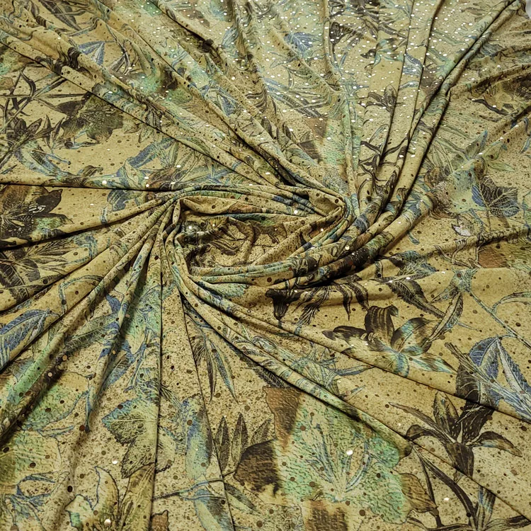 Korea self-developed design flowers with twinkle polyester cotton silk wool every fabric type for dress clothes home textile