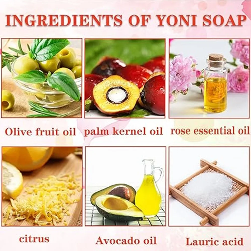 Private Label Handmade Cleansing Organic Yoni Bar Rose Hygiene Soap Flower Wholesale