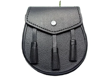 White Rabbit Full Dress Sporran With 3 Tussle Cantle Set Of 5 Buckle,Brooch