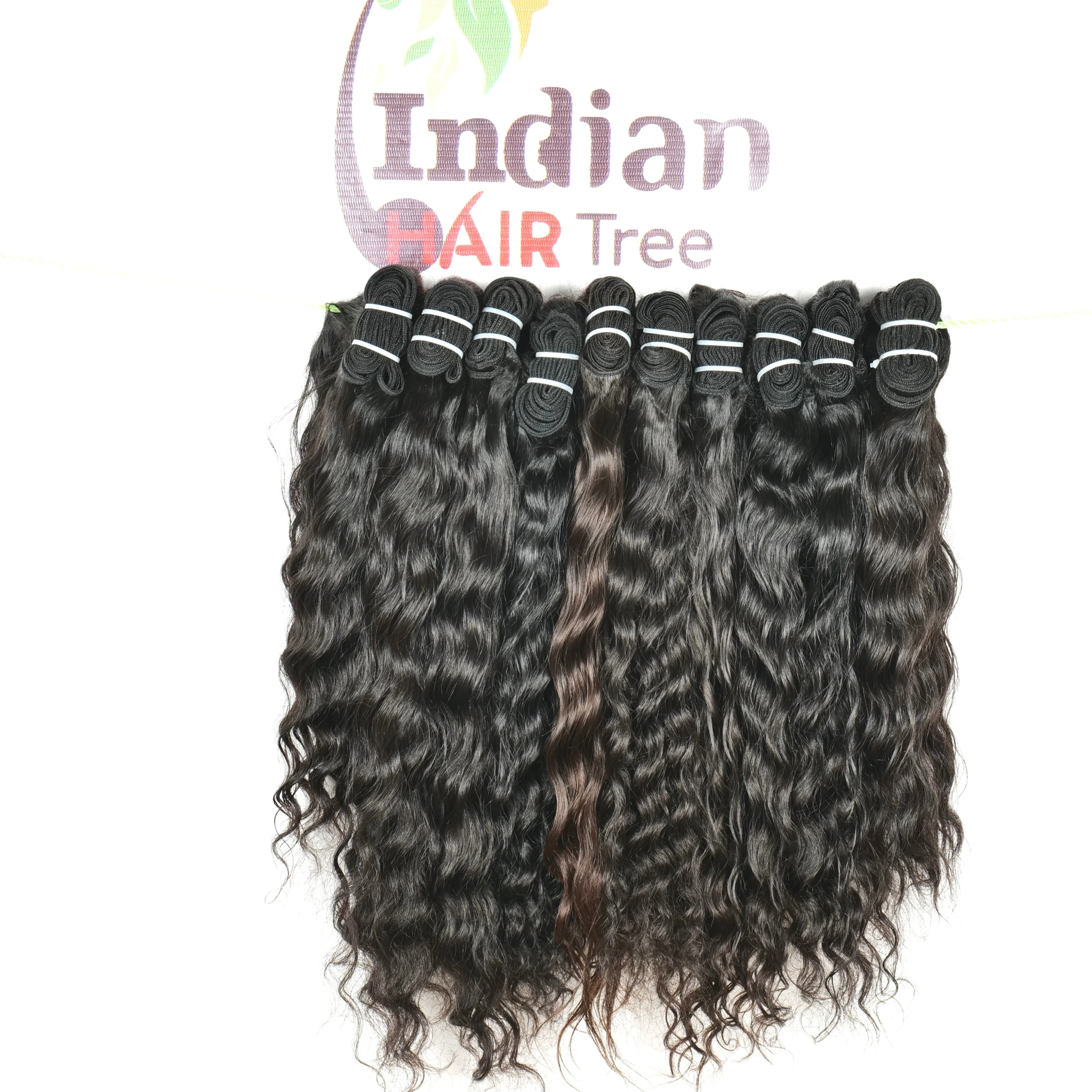 Unprocessed 100% Wholesale factory price Cuticle aligned hair Natural Human Indian Hair Extensions