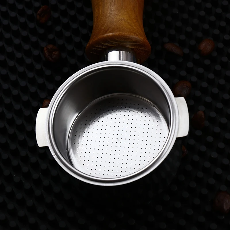 High Quality Low Price Wooden Handle Coffee Accessories Espresso  Bottomless Portafilter  3 Nails Coffee Tools As Gift