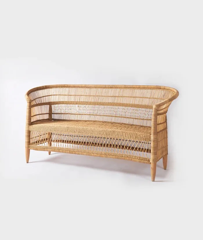 Premium design long sofa from woven rattan handmade in Asian style luxury hotel decoration home furniture