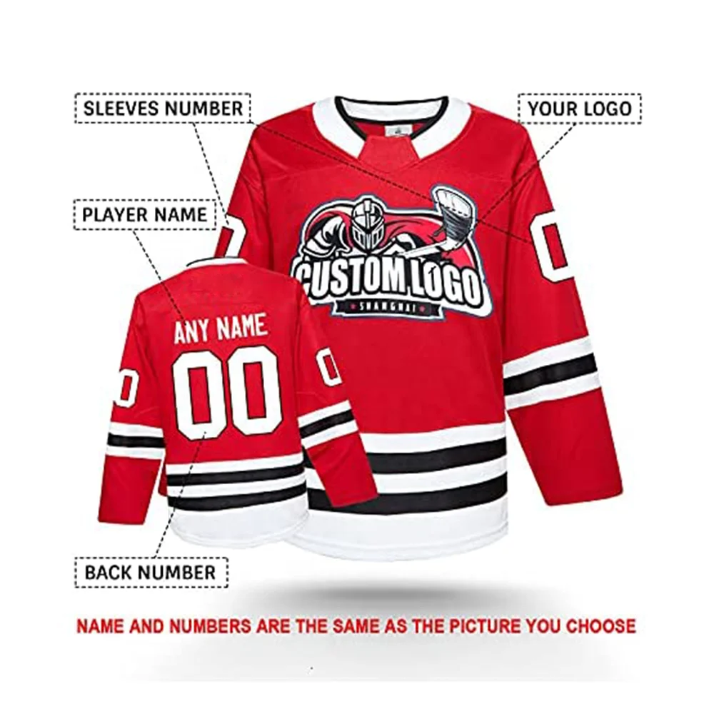 Wholesale Custom Ice Hockey uniform League Team Color Practice Jersey for Junior to Senior Adult and Youth Personalize