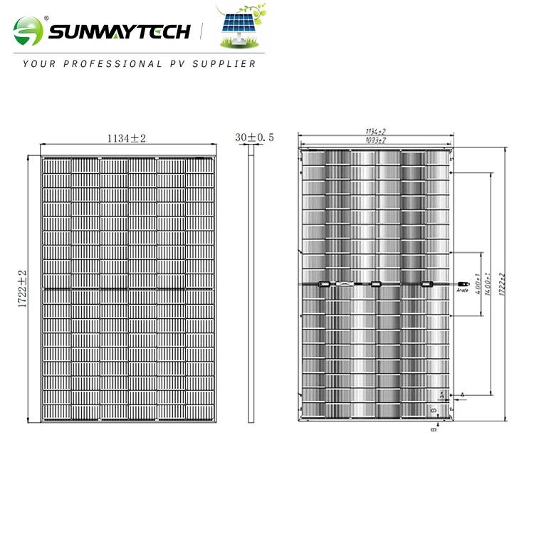 ЕС запас SUNWAY N Тип Pv модуль 430 Вт 435 440 450 440Wp двулицевая стеклянная солнечная панель для дома