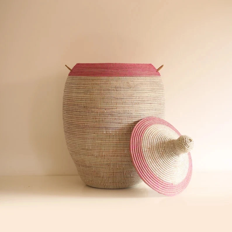 Wholesale wicker ecofriendly material modern style woven seagrass basket household stackable for home storage & organization