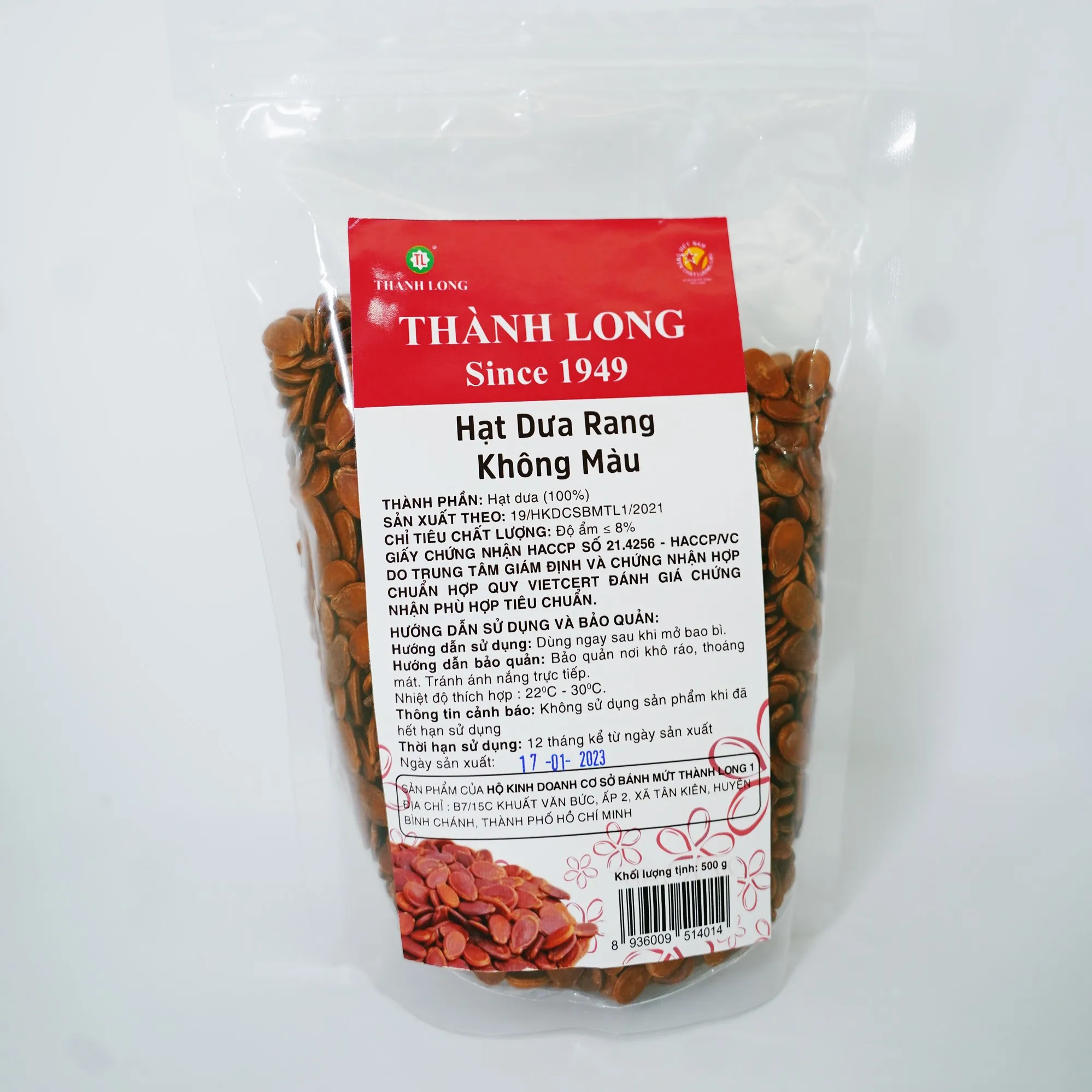 Color-Free Big Melon Seeds HACCP Natural Thanh Long Confectionery ISO Certificate Nutritious From Vietnam Manufacturer OEM