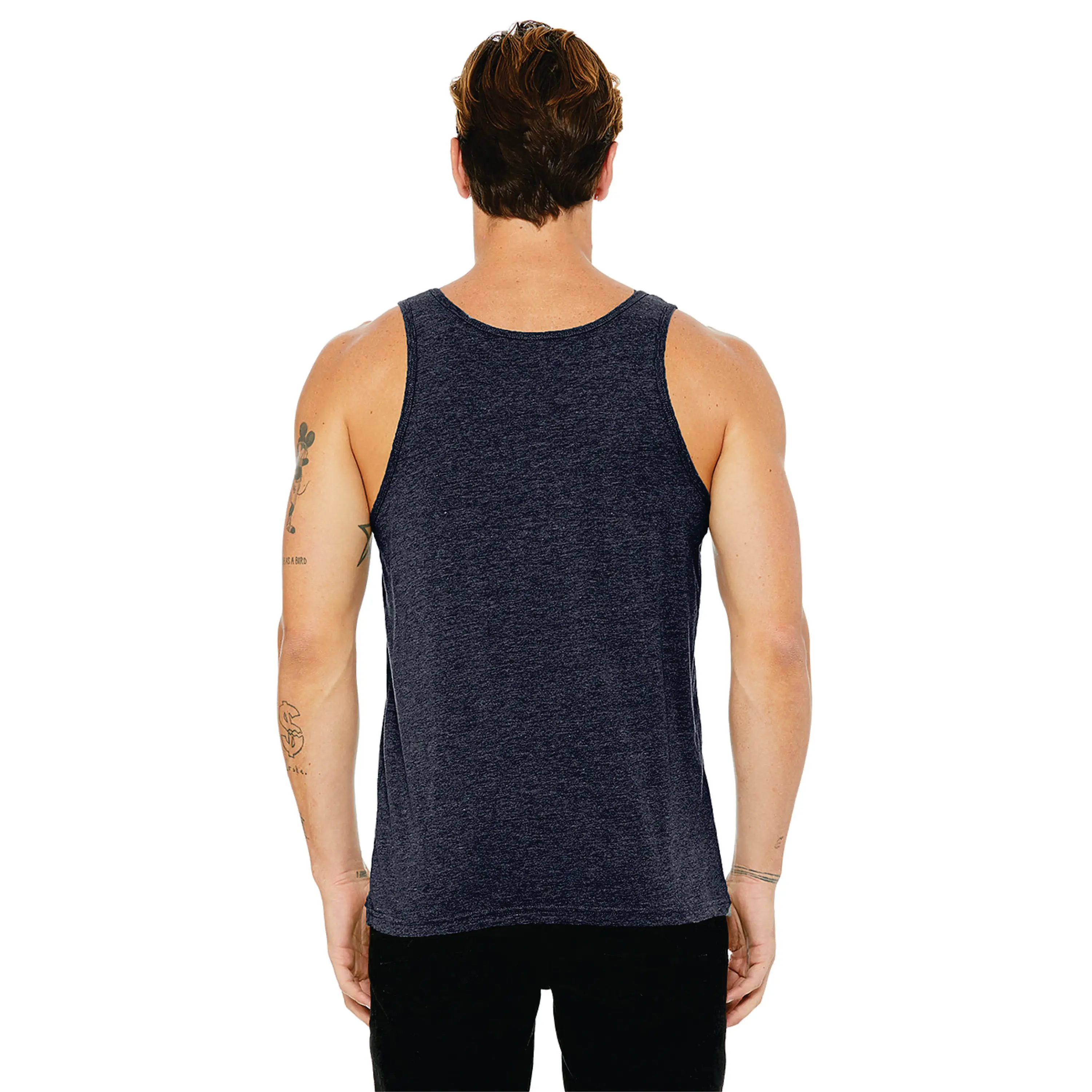Side Seamed Retail Fit 100% Airlume Combed and Ring Spun Cotton 32 single 4.2 oz Navy Unisex Jersey Tank