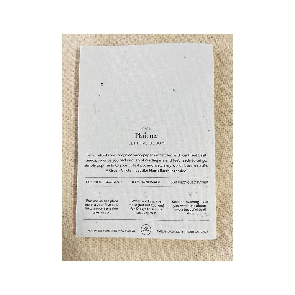 Indian Exporter of PlantabLE GOWING Paper Printed Cards Eco friendly Bio degradable Tree Free Paper and Handmade