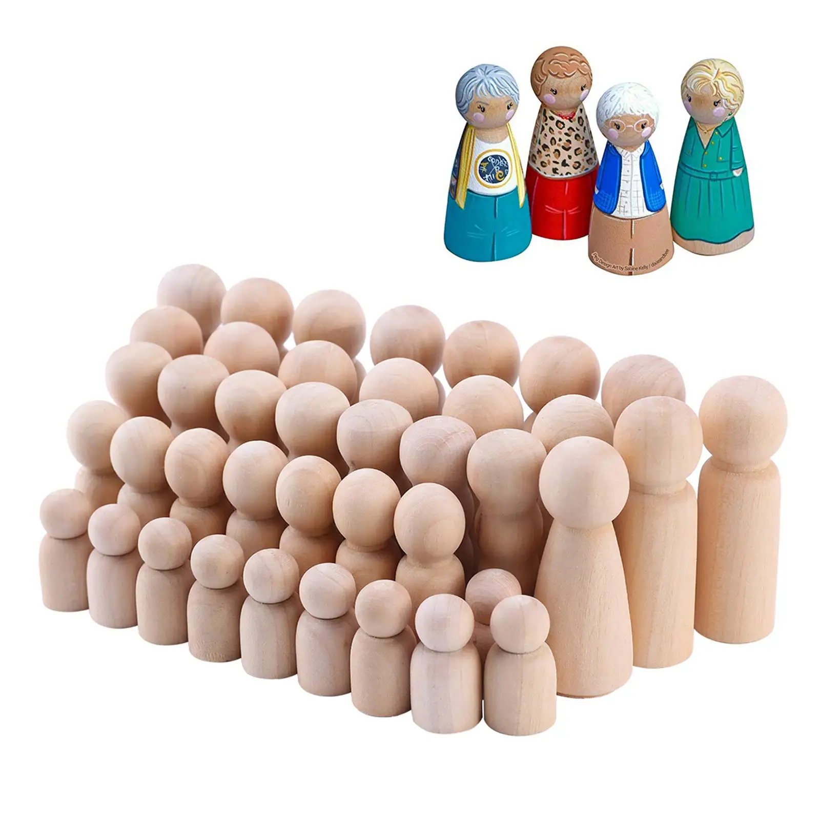 Vietnamese Wooden Doll - Eco-Friendly, Natural Wood, Safe for Kids, Perfect for Decor and Creative Play, Wholesale Price