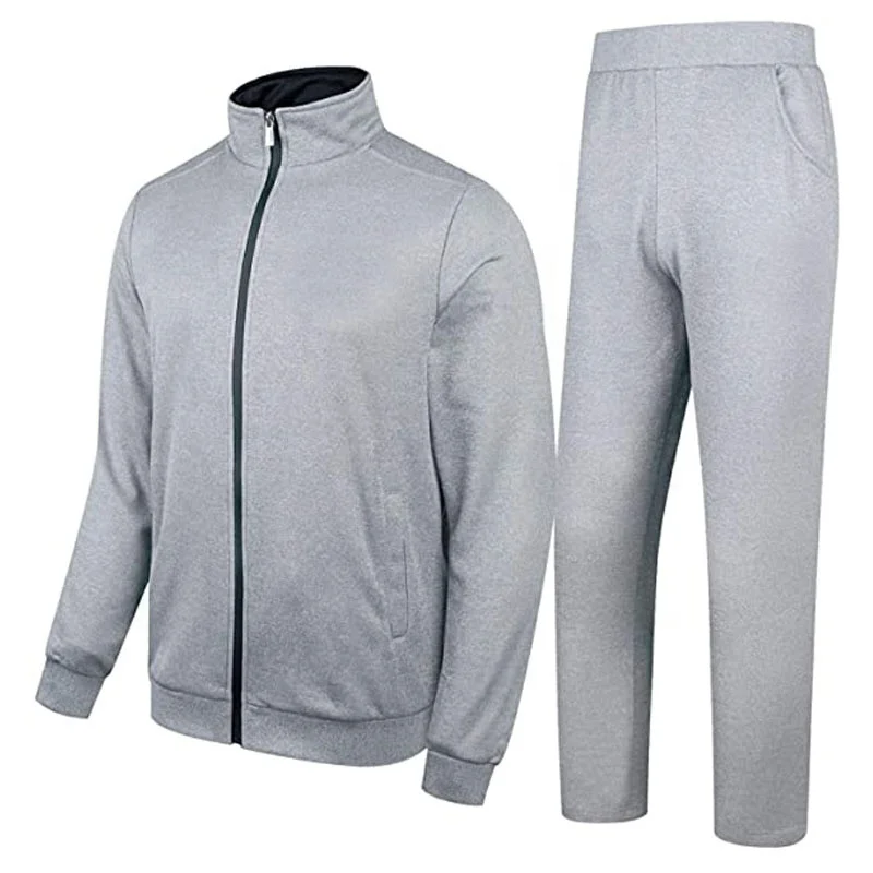 2023 Wholesale Hot Sale Slim Fit Jogging Tracksuit Men 100% Cotton Polyester Plain Stripe Blank Zipper Tracksuit Men Tracksuit