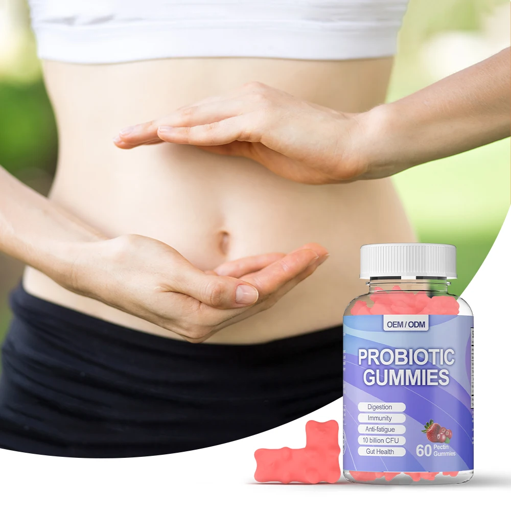 Hot Selling Probiotic Gummies with 10 Billion CFU Prebiotic and Vitamins Digestive Support and Gut Health Natural Pectin Gummies