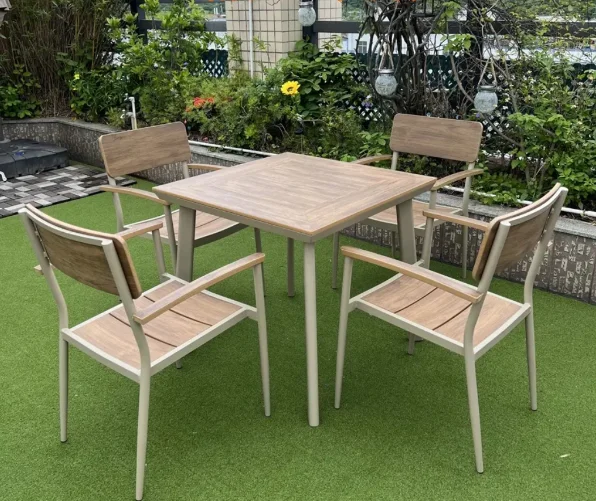 Удобная садовая мебель из 5 предметов стол и стулья набор дерева алюминия обеденный