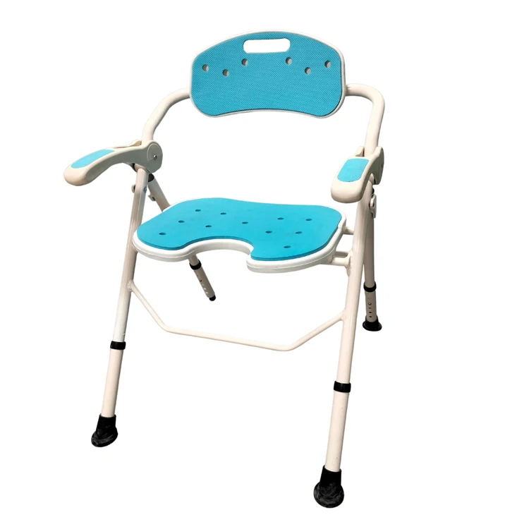 Adjustable Toilet Safety Frame Raised Toilet Seat Shower Chair with Non-Slip Rubber Tips for Seniors Disabled and Pregnant