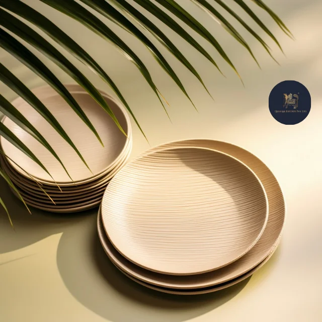 Ready To Ship Romantic Disposable Biodegradable Areca Palm leaf Wooden Bamboo Plate For Party with Quality Control