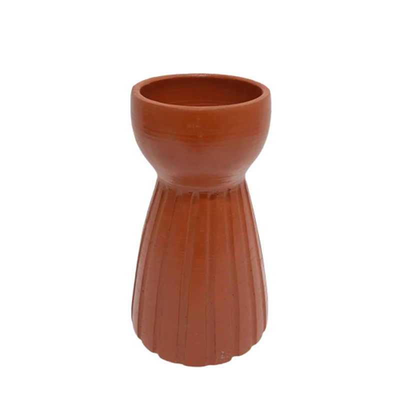 Clay Made Latest Design Candle Pillar Holder Terracotta Colour Taper Candle Holder For Home & Restaurant Decor