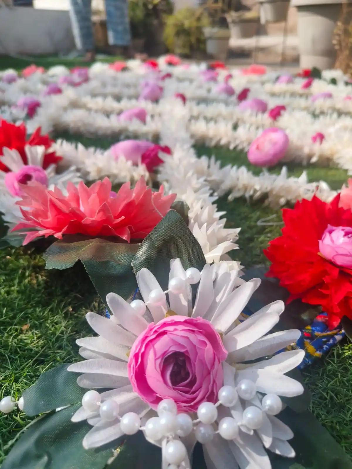Jasmine Bridal Entry Chadar Full Floral Border Canopy Phoolon Ki Chaddar for Indian/Punjabi/Pakistani/ Wedding Nikkah Entrance