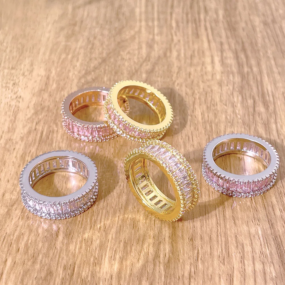 925 sterling silver custom rectangle shape stack rings gold plated no tarnish rainbow colorful neon 925 silver rings for women